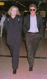Images Dated 3rd June 1996: Harrison Ford and his wife Melissa Matheson leave Heathrow for New York on Concorde ***