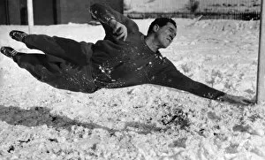 Harry Leyland Blackburn Rovers goalkeeper seen here during training in the snow 26th