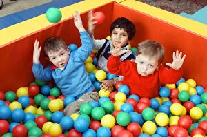 Having a ball... these children from HuddersfieldA┬┐ Southgate Family Nursery make a splash