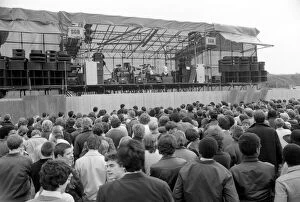 Images Dated 22nd June 1981: Hazel O Connor performs on stage at the outdoor concert in aid of racial harmony at