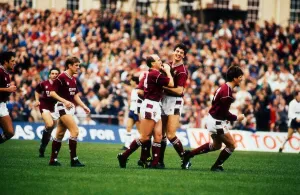 00229 Gallery: Hearts players celebrate goal November 1989