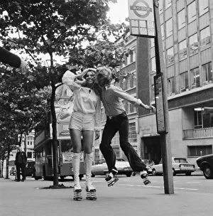 Heather Beckers and Nigel Lythgoe of the Young Generation dance troupe trying out a pair Heather Beckers and Nigel Lythgoe of the Young Generation dance troupe trying out a pair