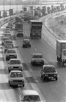 Images Dated 29th January 1979: Heavy traffic on the M6 around Birmingham. 29th January 1979