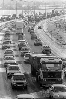 Images Dated 29th January 1979: Heavy traffic on the M6 around Birmingham. 29th January 1979