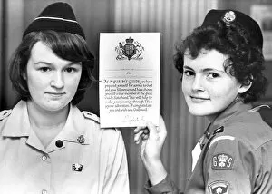 Images Dated 1st November 1974: The highest distinction in the Guiding movement, the Queens Guide Award has gone to two