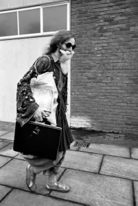 Hippy Nicholas Albery seen here outside the court house at Slough Hippy Nicholas Albery seen here outside the court house at Slough