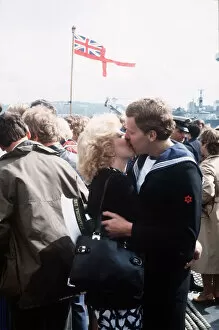 HMS Argonaut returns to Plymouth after service in the Falklands Writer M Tidd met