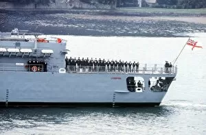 HMS Liverpool returns to port following service in Falklands War May 1982