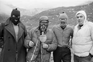 Not a holdup gang, but four of the members of a climbing team lead by Chris Bonington who Not a holdup gang, but four of the members of a climbing team lead by Chris Bonington who