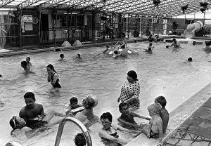 Images Dated 21st July 1989: Holiday makers enjoy the Swimming Pool at the Sun Centre, Trecco Bay, Porthcawl, Bridgend
