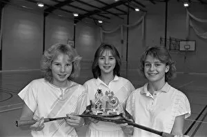 Three Holmfirth High School girls, from left, Susan Wilson, Alison Wray and Emma Wild