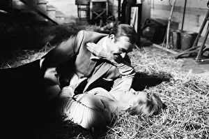 Honor Blackman as Pussy Galore and Sean Connery as James Bond seen here filming a fight Honor Blackman as Pussy Galore and Sean Connery as James Bond seen here filming a fight