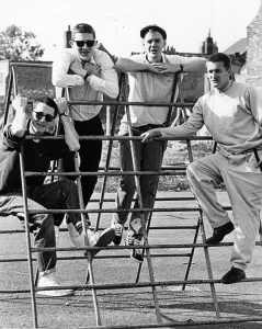 01228 Gallery: The Housemartins prepare for a concert at the Adelphi. Dave Hemingway, Paul Heaton