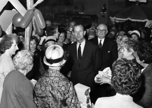 HRH The Duke of Edinburgh at the Ladies Spring Fair at Cardiff City Hall. 1st May 1964 HRH The Duke of Edinburgh at the Ladies Spring Fair at Cardiff City Hall. 1st May 1964
