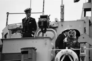 HRH Prince Charles on board HMS Bronington. Pictured on the right is the Crown Prince HRH Prince Charles on board HMS Bronington. Pictured on the right is the Crown Prince