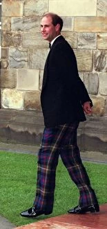 Images Dated 17th June 1999: HRH Prince Edward arriving at Holyroodhouse in Edinburgh, June 1999