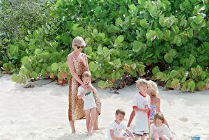 Images Dated 11th April 1990: HRH Princess Diana, The Princess of Wales and her children Prince William
