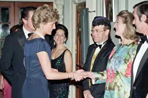 01095 Gallery: HRH Princess Diana, Princess of Wales is greeted by guests including singer Elton John