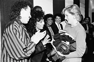 HRH Princess Diana, The Princess of Wales meets Amercian singer Lionel Richie at his