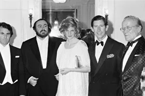 Images Dated 20th May 1984: HRH Princess Diana The Princess of Wales and Prince Charles with Italian tenor Luciano