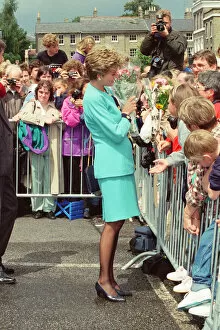 Images Dated 27th July 1993: HRH The Princess of Wales, Princess Diana, meets to locals of Bury St Edmunds, Suffolk