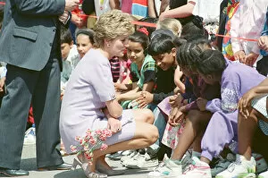 Images Dated 5th July 1993: HRH The Princess of Wales, Princess Diana, meets the students