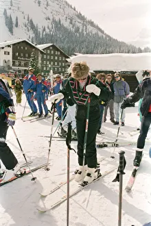Images Dated 30th March 1992: HRH The Princess of Wales, Princess Diana, on her skiing holiday at The Austrian Ski