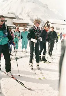 Images Dated 30th March 1992: HRH The Princess of Wales, Princess Diana, on her skiing holiday at The Austrian Ski