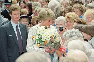 Images Dated 16th July 1991: HRH The Princess of Wales, Princess Diana, on a walkabout in Sheffield and Rotherham