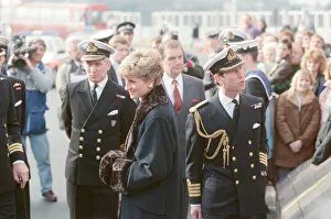 Images Dated 11th February 1991: HRH The Princess of Wales, Princess Diana, and HRH Prince Charles, The Prince of Wales