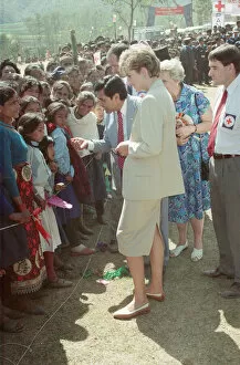 Images Dated 5th March 1993: HRH The Princess of Wales, Princess Diana, in Nepal. The Princess visited