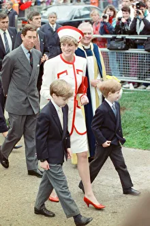HRH The Princess of Wales, Princess Diana, with her sons William HRH The Princess of Wales, Princess Diana, with her sons William