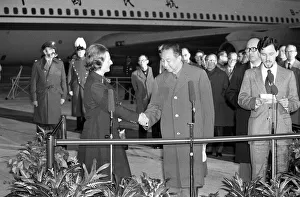 Hua Kuo Feng, Chairman of the Chinese Peoples Republic, greeting Margaret Thatcher Hua Kuo Feng, Chairman of the Chinese Peoples Republic, greeting Margaret Thatcher