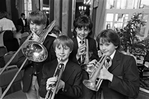 Huddersfield Youth Band members (from left) Andrew Varley, Tom Lowe