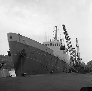 The Hull trawler Coriolanus seen here taking on stores in preparation for a voyage to The Hull trawler Coriolanus seen here taking on stores in preparation for a voyage to