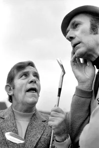 Humour: comedy. Norman Wisdom and Tony Fayne at Golf Course at Penynhell Humour: comedy. Norman Wisdom and Tony Fayne at Golf Course at Penynhell