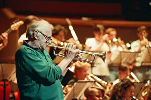 Images Dated 16th July 1991: Humphrey Lyttelton rehearses with the Birmingham Schools Jazz Orchestra at the Symphony