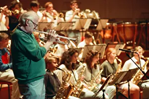 Images Dated 16th July 1991: Humphrey Lyttelton rehearses with the Birmingham Schools Jazz Orchestra at the Symphony