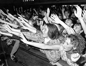 Images Dated 23rd October 1989: Hundreds of fans scream for their pop idol Kylie Minogue