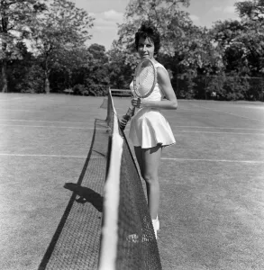 01239 Gallery: The Hurlingham Club pre-Wimbledon party. Maria Bueno wearing a Teddy Tinling designed