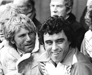 01429 Gallery: Ian McShane and Adam Faith during filming on location at Wembley Stadium - April 1979