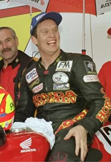 Images Dated 7th June 1998: Ian Simpson Racing Driver June 1998 celebrates celebrating after winning