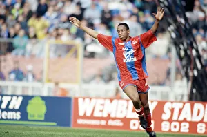 Ian Wright Football Celebrates as he scores a goal for Crystal Palace Ian Wright Football Celebrates as he scores a goal for Crystal Palace