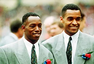 Ian Wright Football England and Crystal Palace with fellow player Mark Bright Ian Wright Football England and Crystal Palace with fellow player Mark Bright
