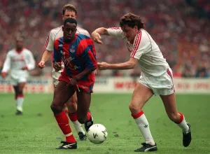 Ian Wright and Steve Bruce in FA cup final 1990 Crystal Palace v Manchester United Ian Wright and Steve Bruce in FA cup final 1990 Crystal Palace v Manchester United