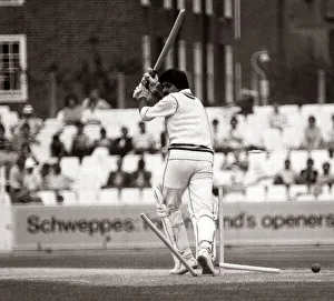 Images Dated 1st September 1979: Indian Cricketer Kapil Dev - September 1979 bowled out