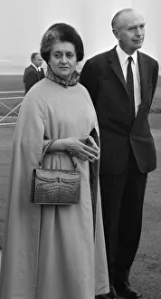 Indian Prime Minister Mrs Indira Gandhi seen here being greeted by Foreign Secretary Sir Indian Prime Minister Mrs Indira Gandhi seen here being greeted by Foreign Secretary Sir