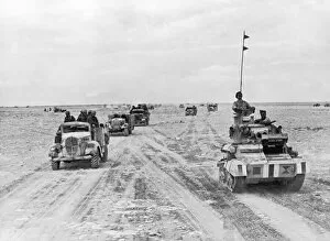 Tobruk Collection: Indian troops of the British Indian Army move forward in lorries