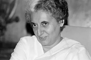 Indira Gandhi, Prime Minister of India, photographed in her office in the Indian Indira Gandhi, Prime Minister of India, photographed in her office in the Indian