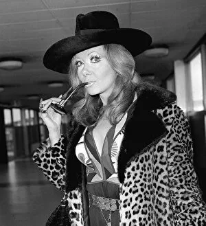 Images Dated 28th January 1971: Ingrid Pitt arriving at Heathrow airport from Rome where she has had talks about her new